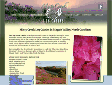 Tablet Screenshot of mistycreeklogcabins.com